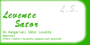 levente sator business card