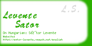 levente sator business card